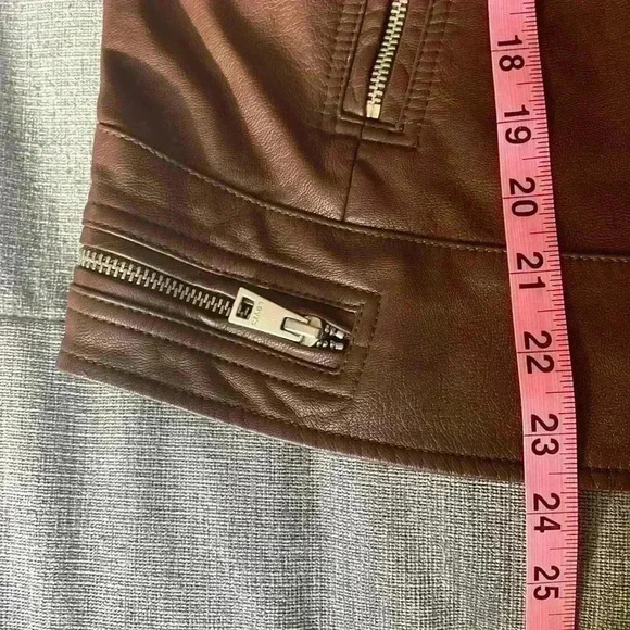 Levi's Faux-Leather Latch Collar Moto Racer Jacket in Chocolate Brown-Large NWT - Picture 10 of 10